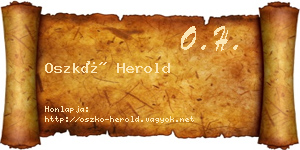 Oszkó Herold névjegykártya